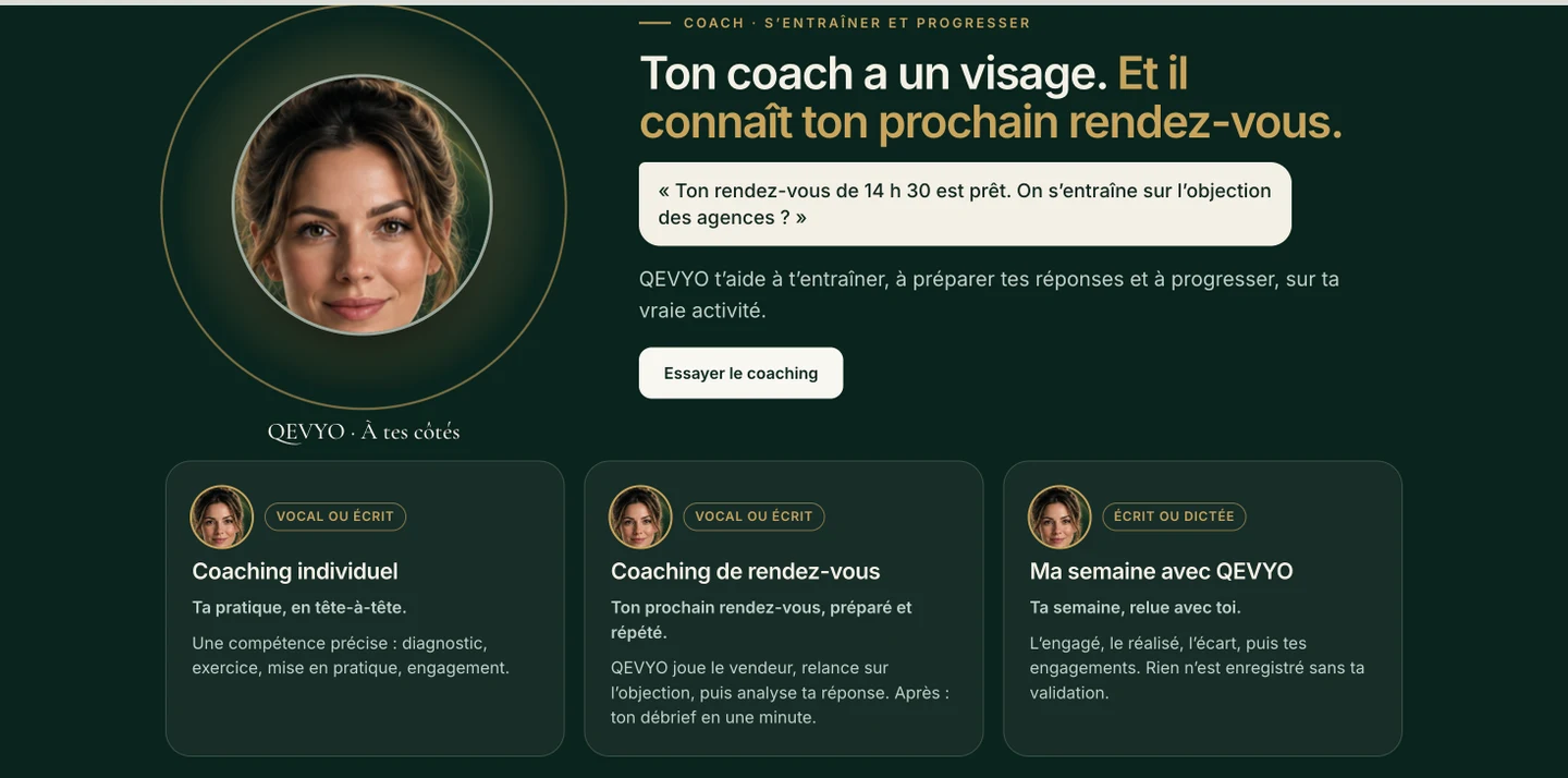 Présentation officielle COACH vocal ou écrit, avec avatar : visuel fourni le 27 octobre 2026.